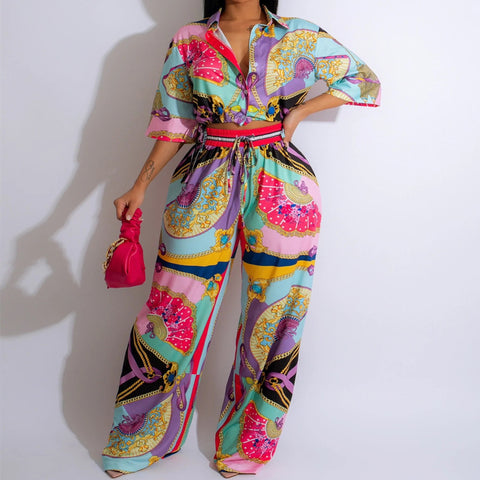 Casual Printed Jumpsuit