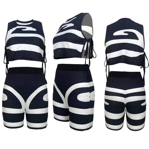 Casual Stripe Matching Set