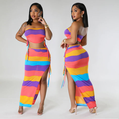 Multicolor Skirt Set
