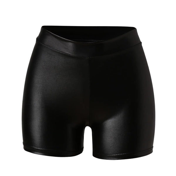 Slim Fit Leather Shorts