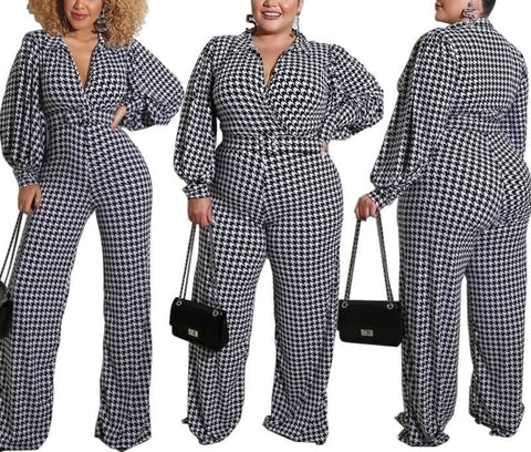 Checker Print Jumpsuit