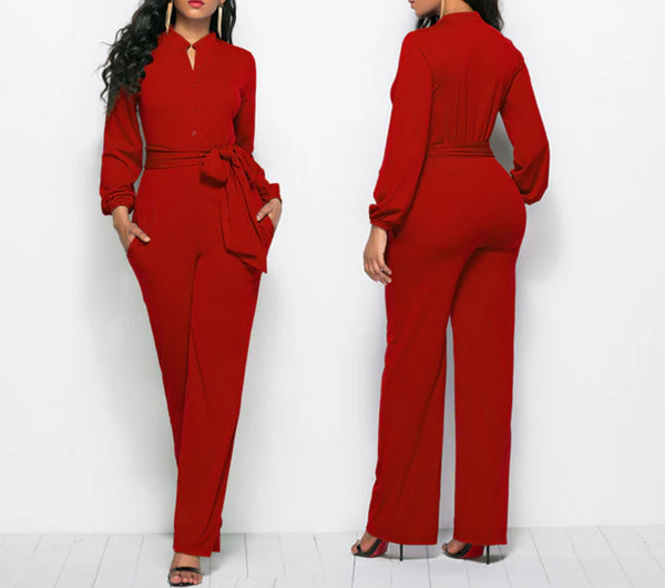 Solid Flare Jumpsuit