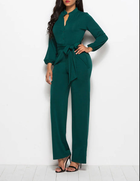 Solid Flare Jumpsuit