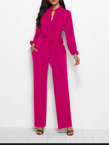 Solid Flare Jumpsuit