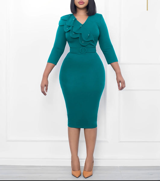 Fashion Ruffled Bodycon Dress