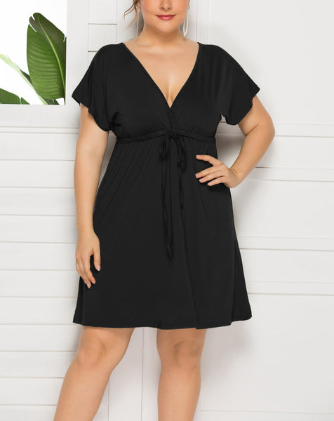 Solid Flare Mini Dress