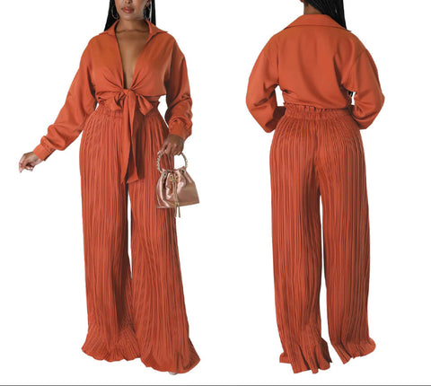 Lace-up Flare Jumpsuit