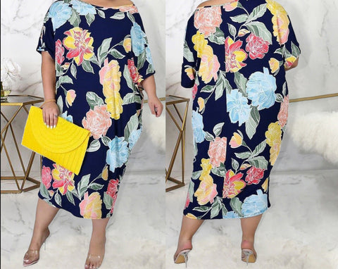 Off Shoulder Floral Dress