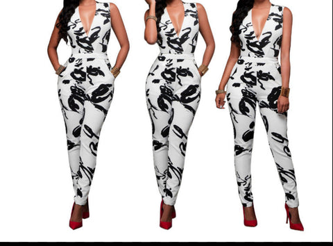 Printed Bodycon Jumpsuit