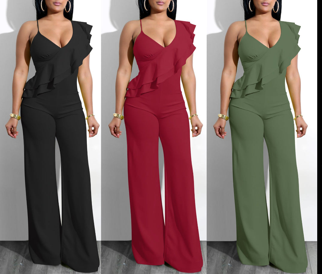 Off Shoulder Ruffled Jumpsuit