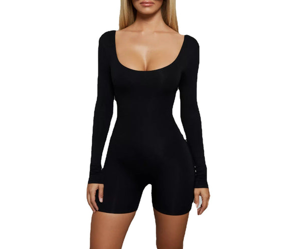 Round-neck Sleeved Romper