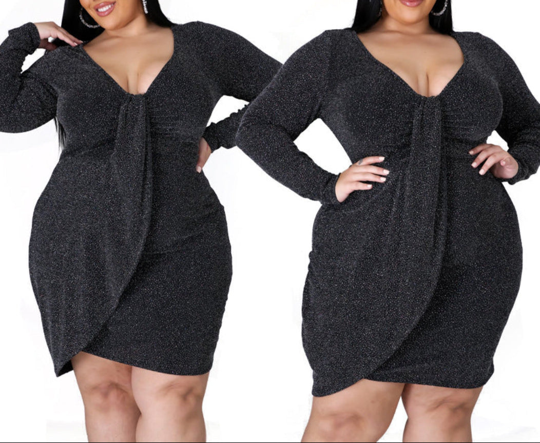 Solid Cotton Sweater Dress