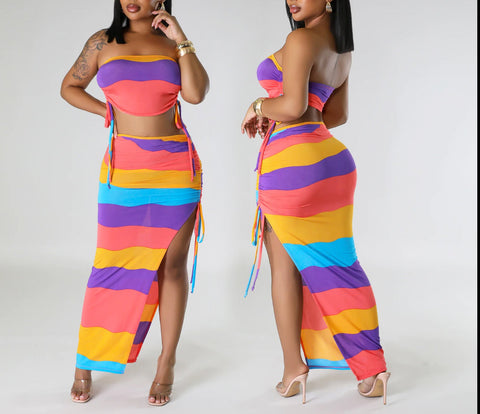 Multicolor Skirt Set