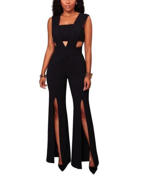 Solid Flare Jumpsuit