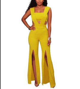 Solid Flare Jumpsuit