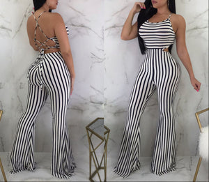 Halter Stripe Jumpsuit