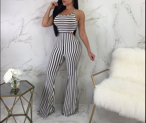 Halter Stripe Jumpsuit