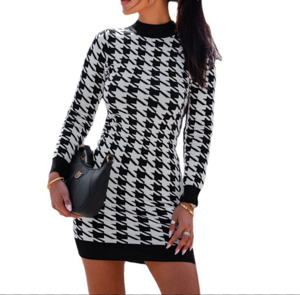 Geometric Sleeved Dress