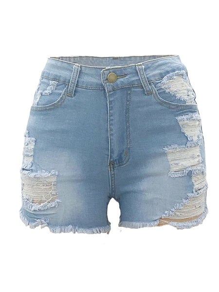 Ripped Denim Shorts