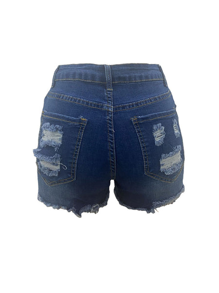 Ripped Denim Shorts