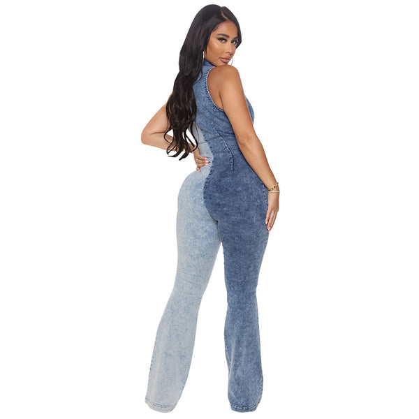 Two Tone Denim Jumpsuit