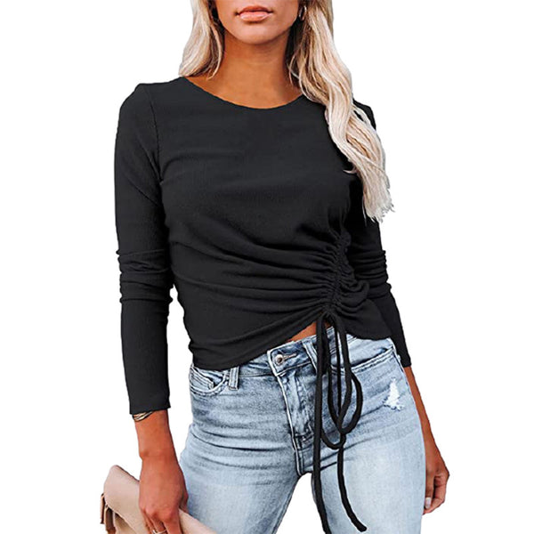 Solid Round Neck Top