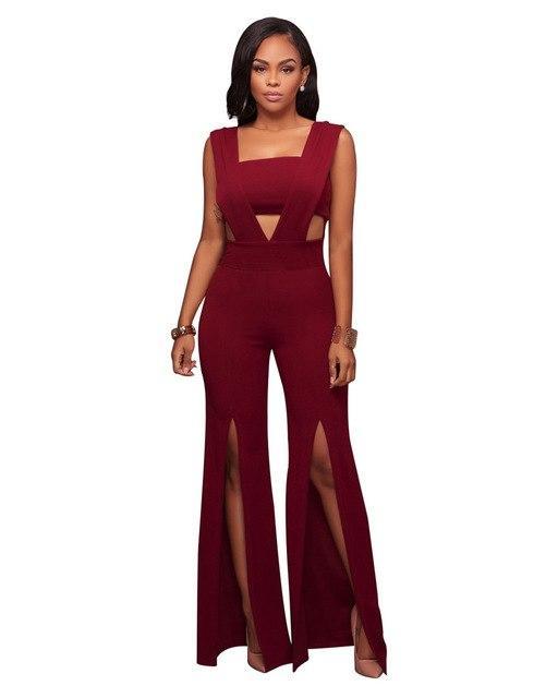 Solid Flare Jumpsuit