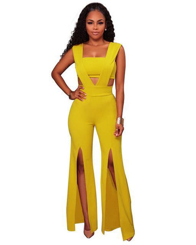 Solid Flare Jumpsuit