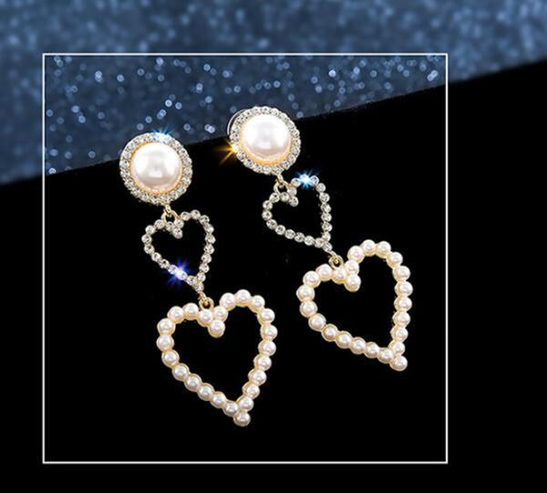 Pearl Heart Earrings