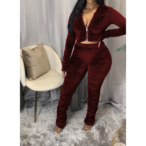 Two-Piece Silk Velvet Set