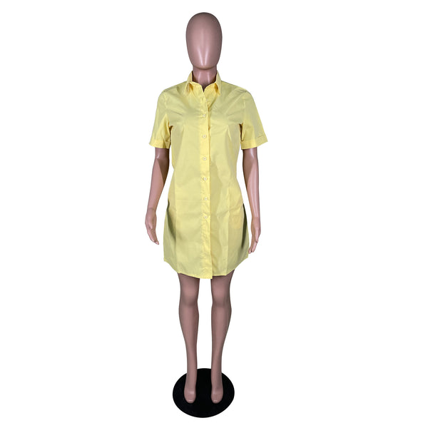 Casual Button T-shirt Dress