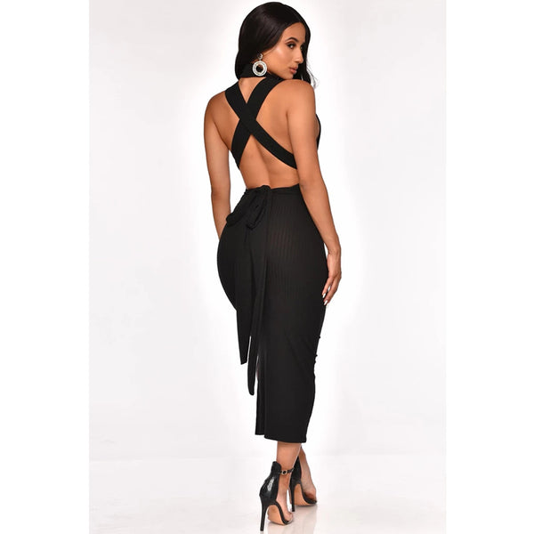 Fashion Halter Backless Dress