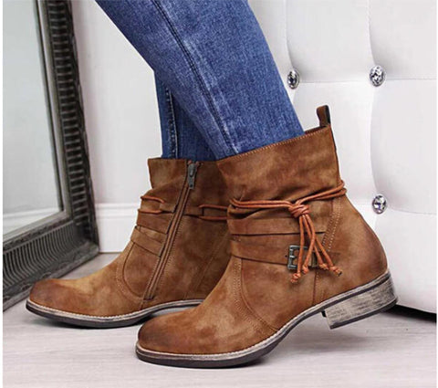 Fashion Leather Ankle Boots