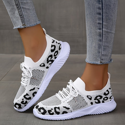 Leopard Print Lace Sneakers
