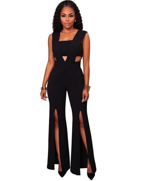 Solid Flare Jumpsuit