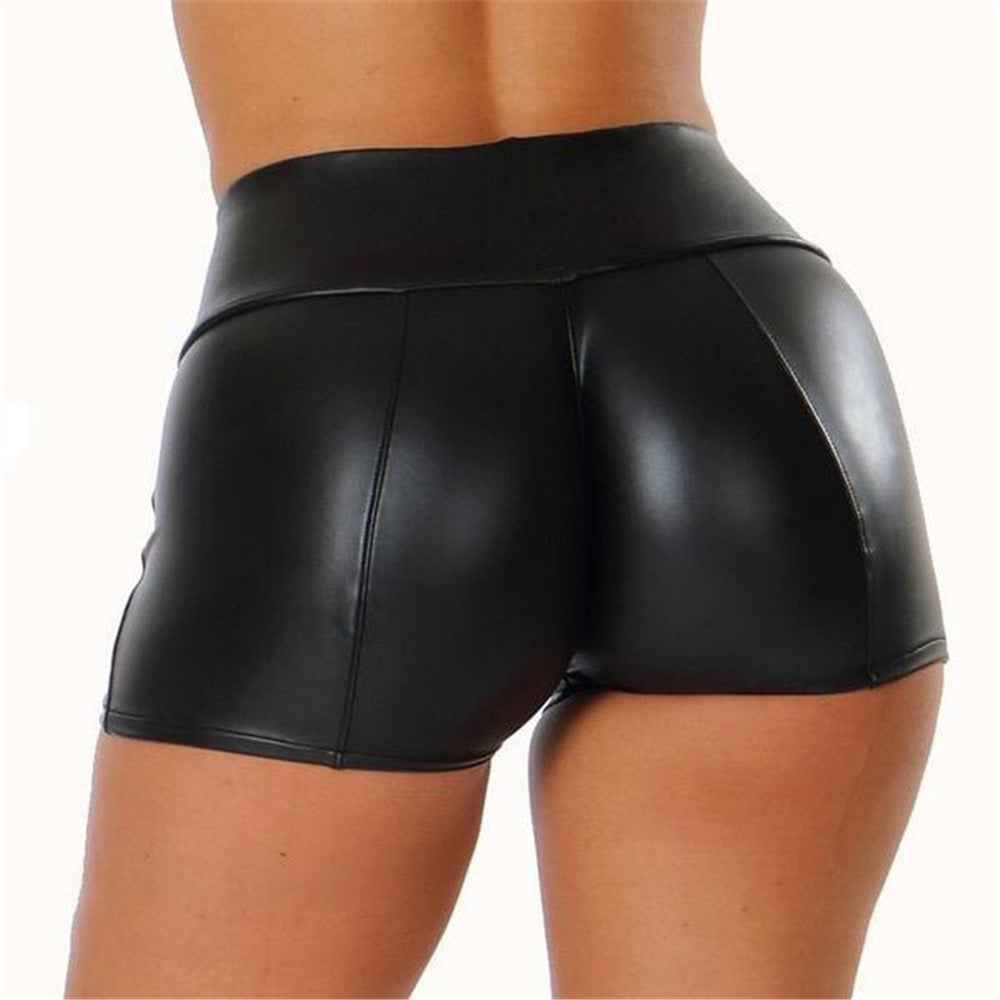 Casual Faux Leather Shorts