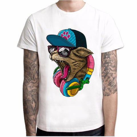 Printed DJ Cat T-Shirt