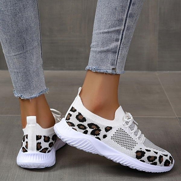 Leopard Print Lace Sneakers