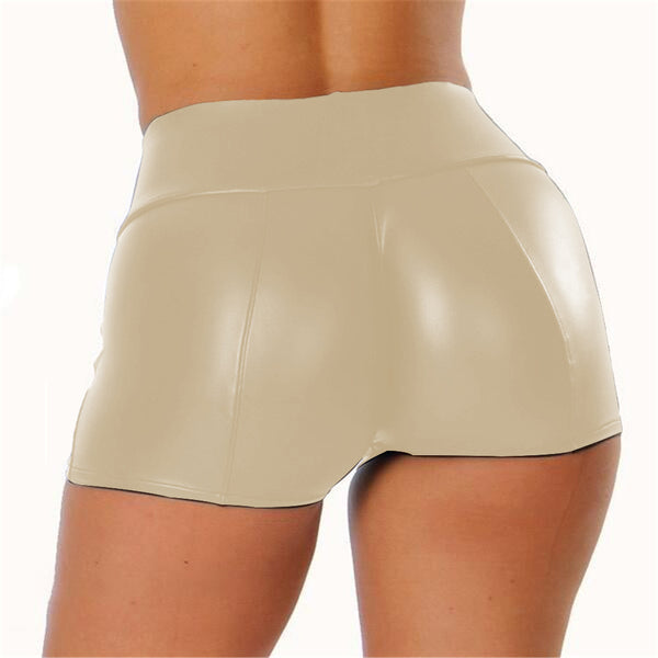 Casual Faux Leather Shorts