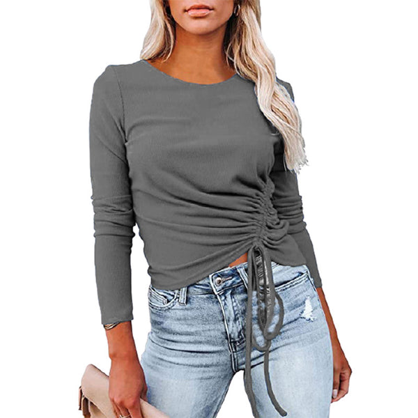 Solid Round Neck Top