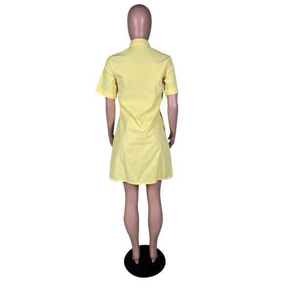 Casual Button T-shirt Dress
