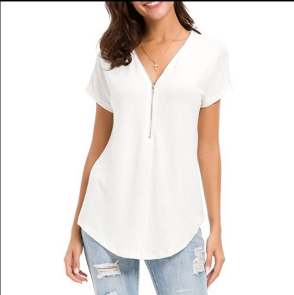 Casual Zipper Blouse